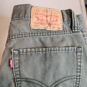 511 Levi's 32 x 30 Green Cotton Pants Mens Unisex
